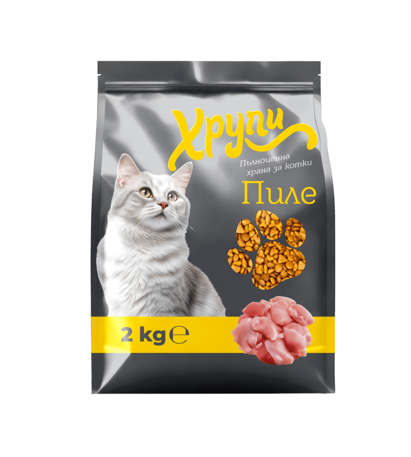 Хрупи храна за котки Пиле 2 kg